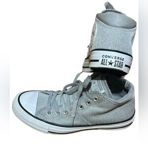 Converse Gray Mid Top Sneakers Y2K Streetwear Clean Girl Casual Shoes Women’s 5